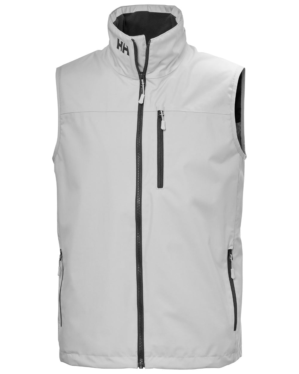 Grey Fog coloured Helly Hansen Mens Crew Sailing Vest 2.0 on white background 