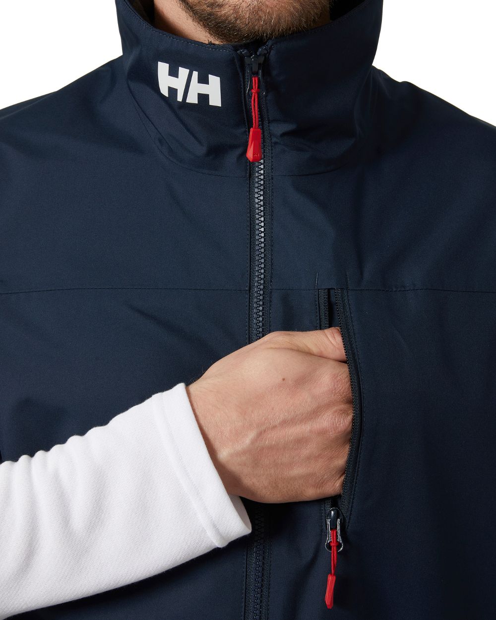 Navy coloured Helly Hansen Mens Crew Sailing Vest 2.0 on white background 