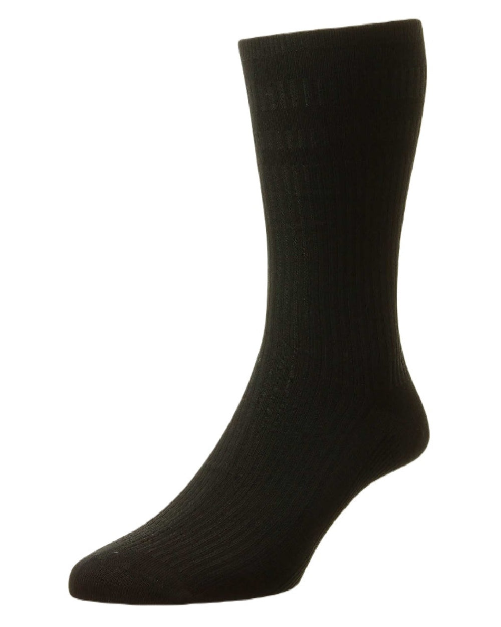 Black Coloured HJ Hall Bamboo Extra Wide Softop Socks on white background 
