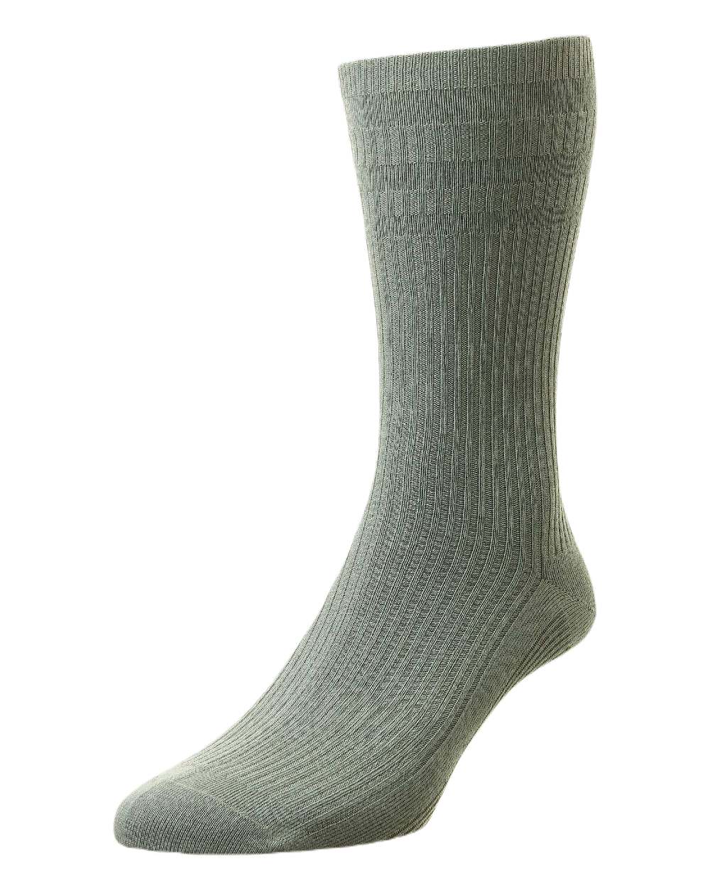 Mid Grey Coloured HJ Hall Bamboo Extra Wide Softop Socks on white background 