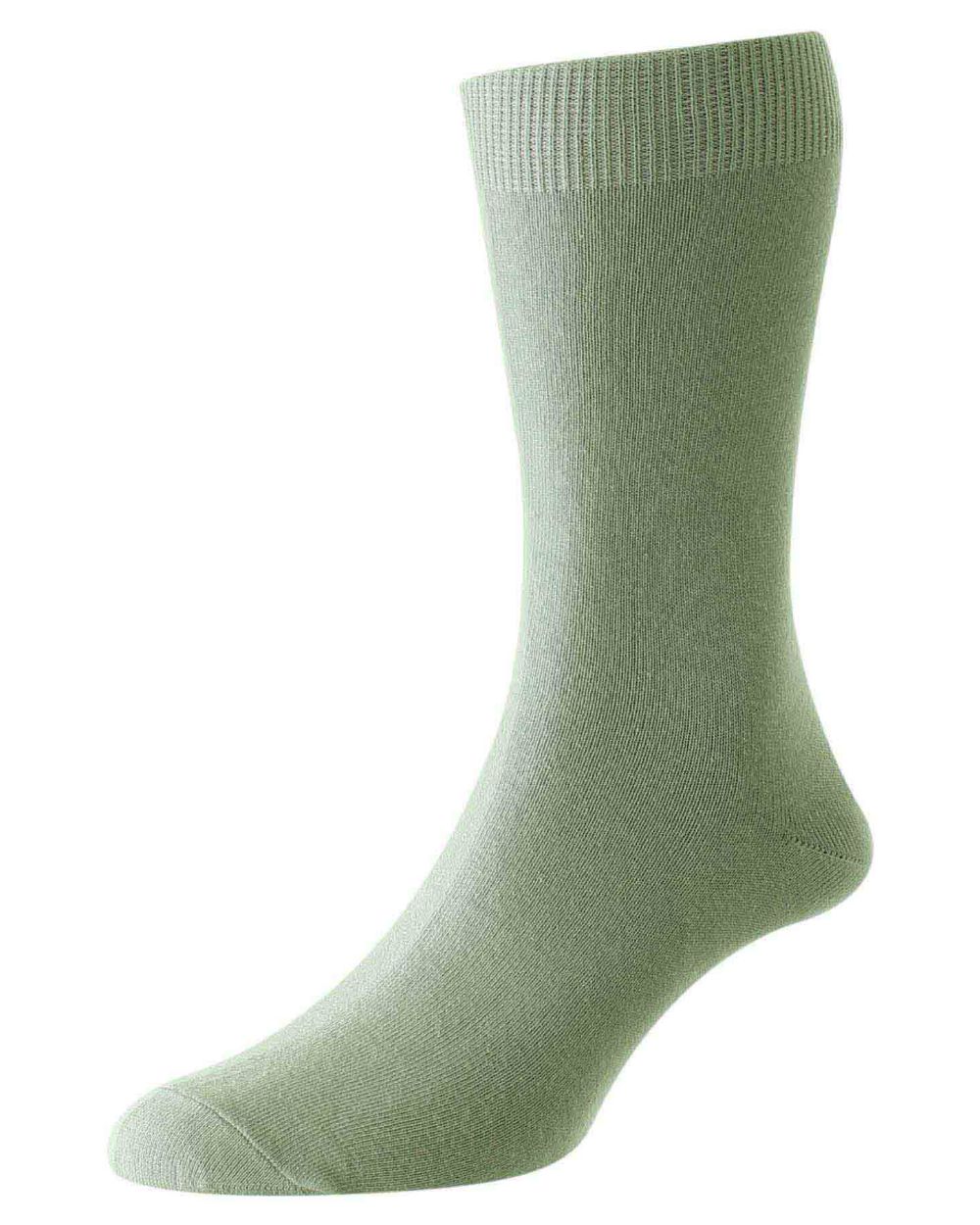 Sea Mist coloured HJ Hall Classic Cotton Fashion Socks on white background 