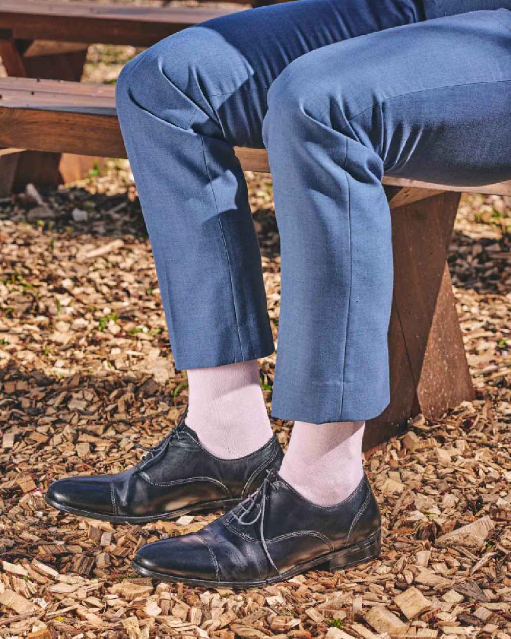 Soft Pink coloured HJ Hall Classic Cotton Fashion Socks on ground background 