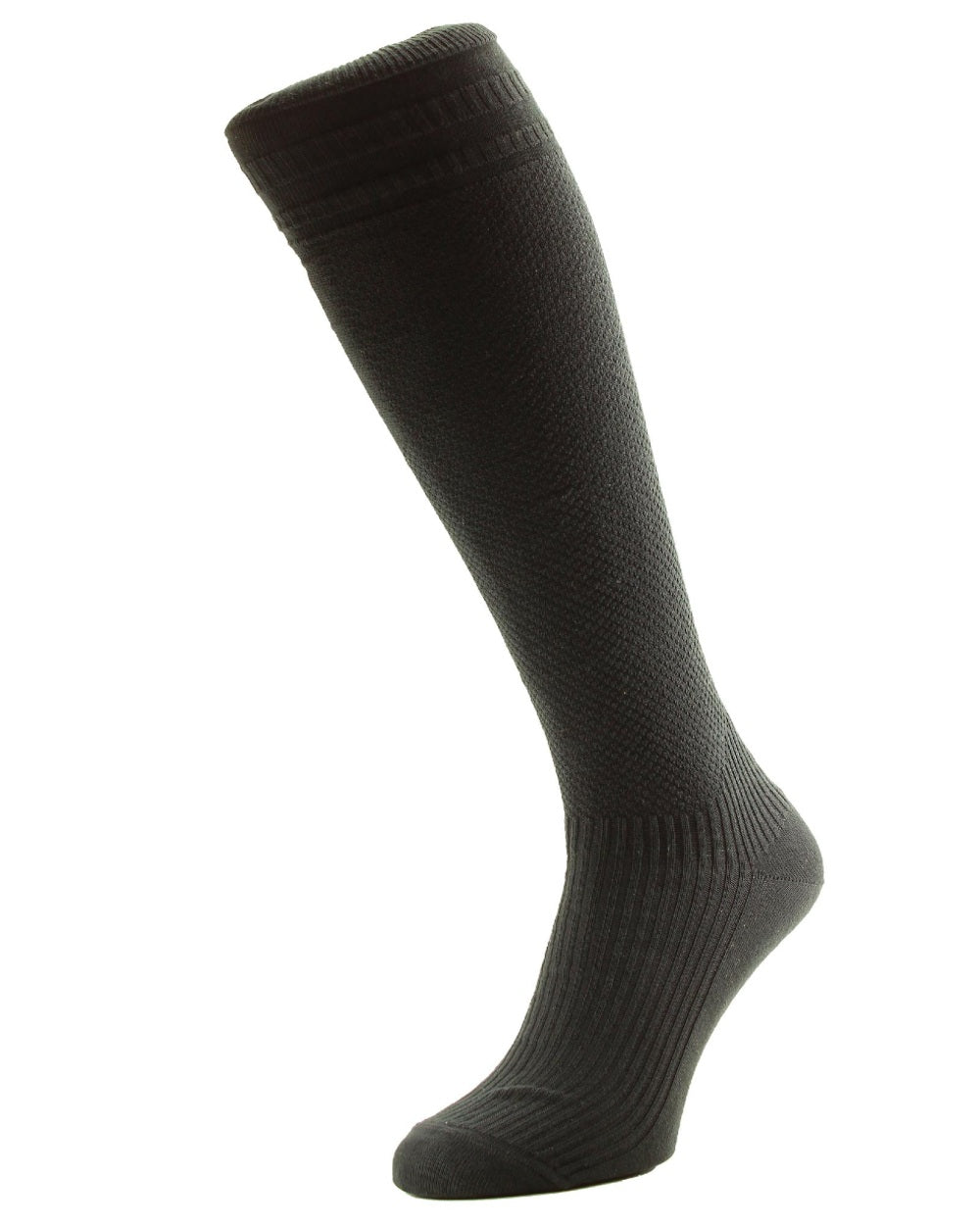 Black coloured HJ Hall Energisox Revitalising Compression With Softop Sock on white background 