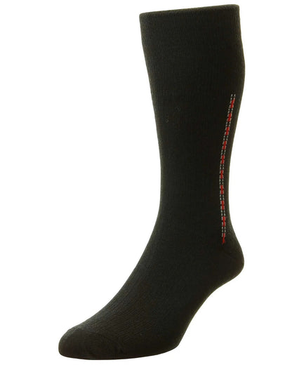 Black Coloured HJ Hall Fancy Panel Half Hose Socks on white background 
