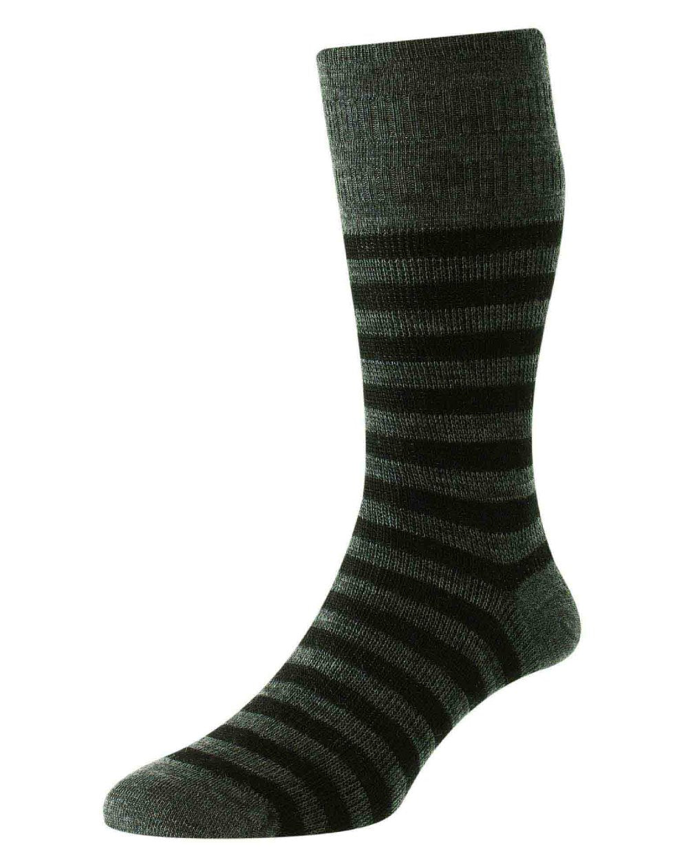 HJ Hall Mens Classic Stripe Wool Softop Socks