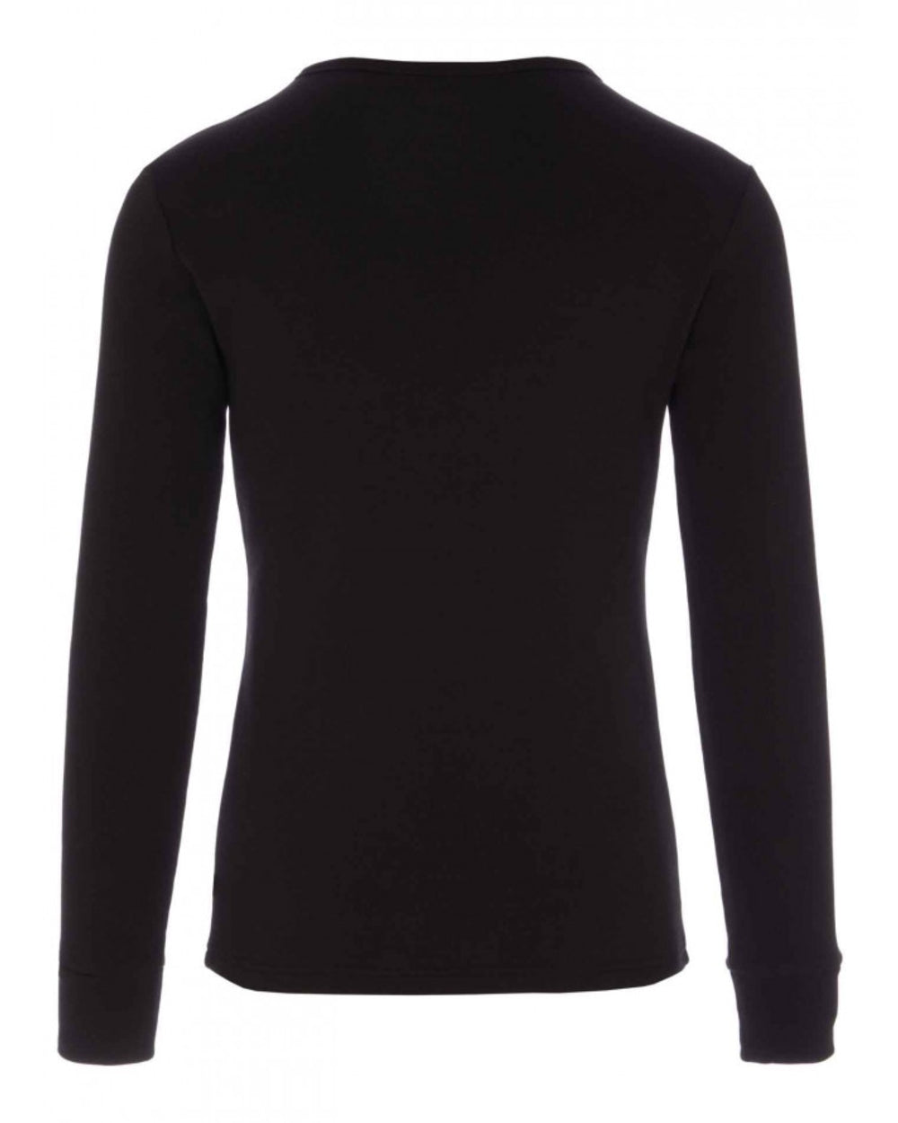 Black coloured HJ Hall Mens Cotton Rich Thermal Long Sleeve Top on white background 
