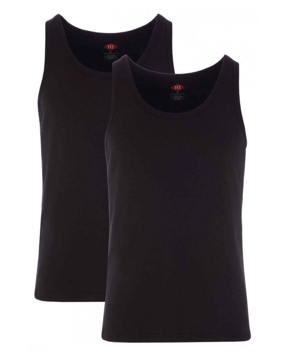 Black coloured HJ Hall Mens Cotton Rich Thermal Vest Twin Pack on white background 