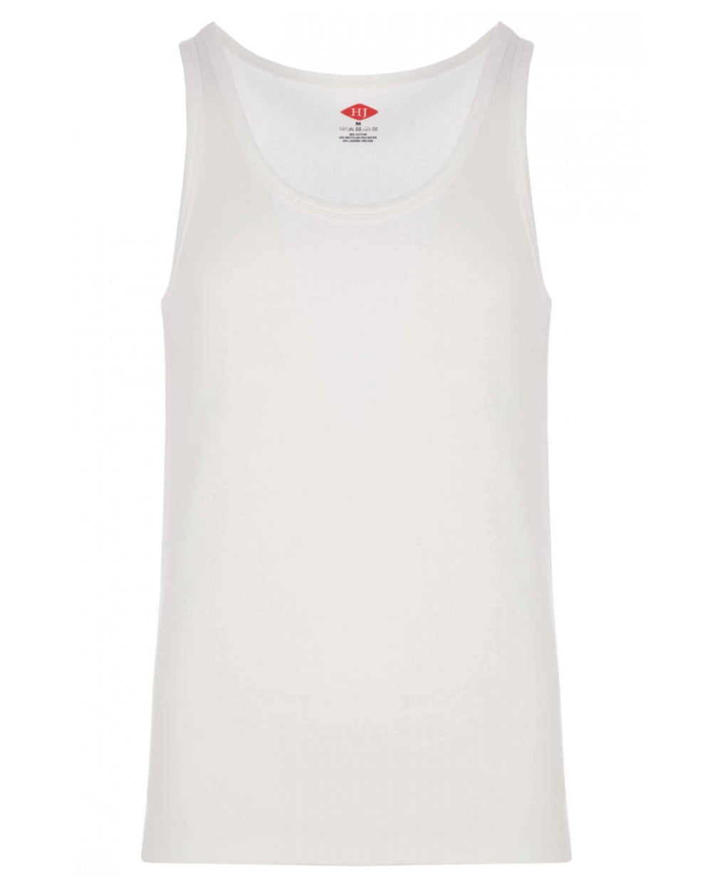 White coloured HJ Hall Mens Cotton Rich Thermal Vest Twin Pack on white background 