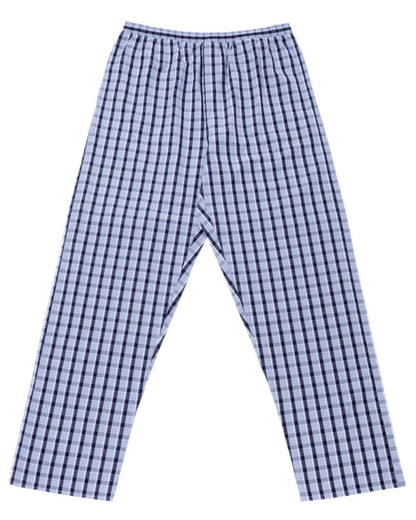 Blue Check Coloured HJ Hall Mens Pure Cotton Pyjamas on white background 