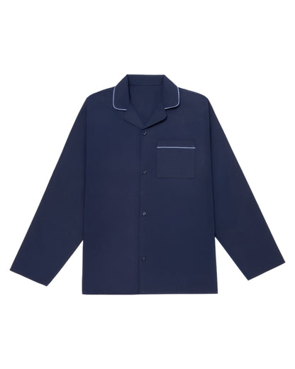 Dark Blue Coloured HJ Hall Mens Pure Cotton Pyjamas on white background 