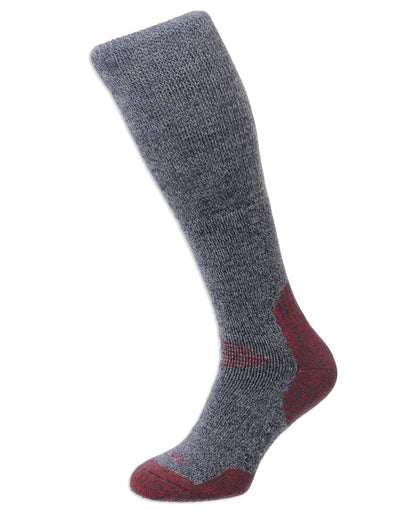 Denim Red coloured HJ Hall ProTrek Mountain Comfort Top Socks on white background 