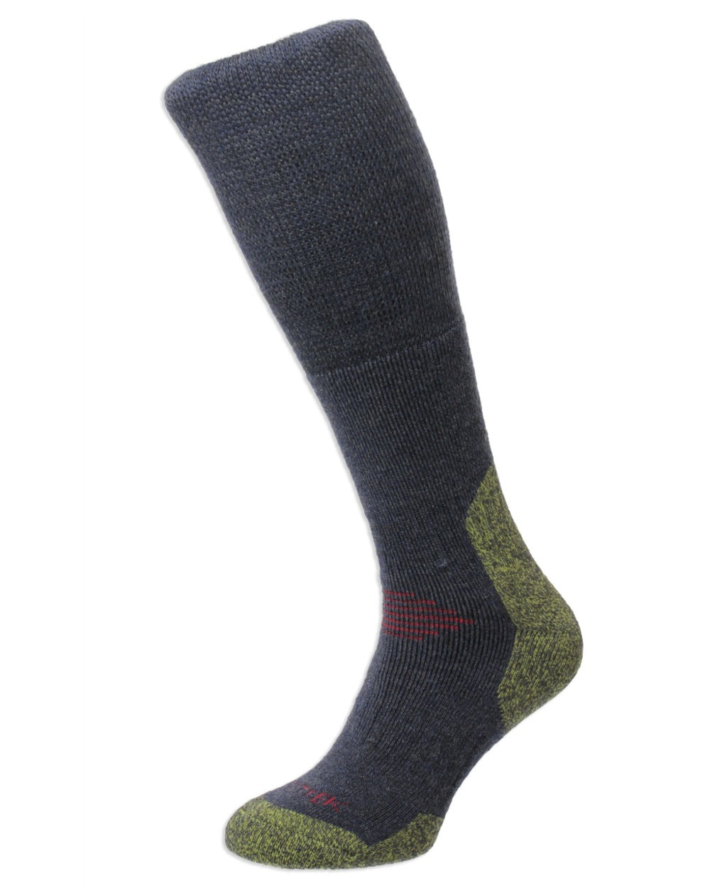 Navy Lime coloured HJ Hall ProTrek Mountain Comfort Top Socks on white background 