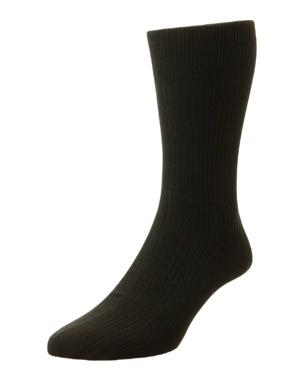 Black Coloured HJ Hall Pure Cotton Rib Socks on white background 