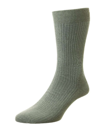 Mid Grey Coloured HJ Hall Pure Cotton Rib Socks on white background 