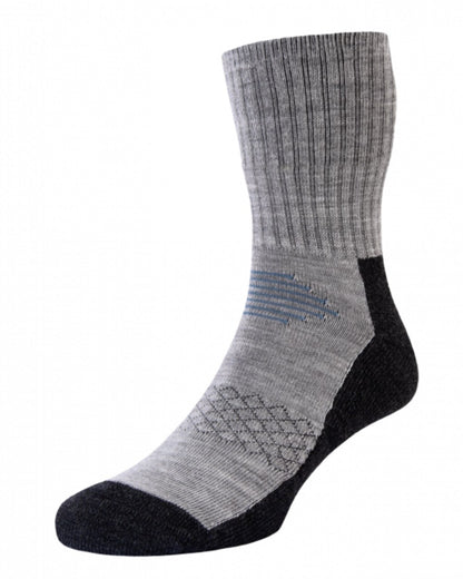 Light Grey coloured HJ Hall Technical Rambler Anti-Blister Dual Layer Wool Socks on white background 