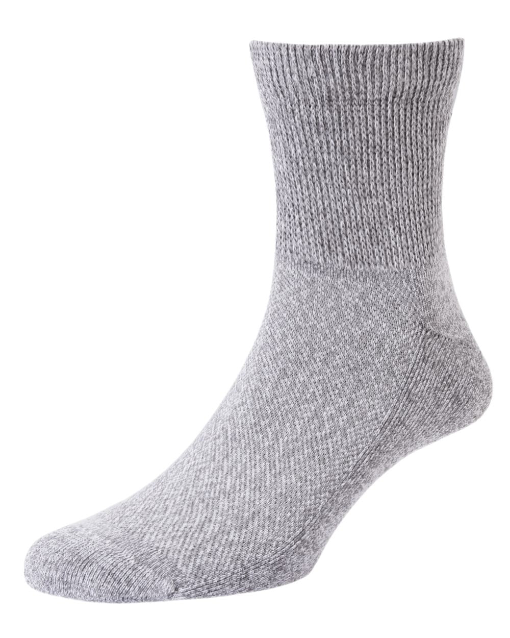 Mid Grey coloured HJ Hall Temperature Comfort Coolmax Fibre Bamboo Socks on white background 