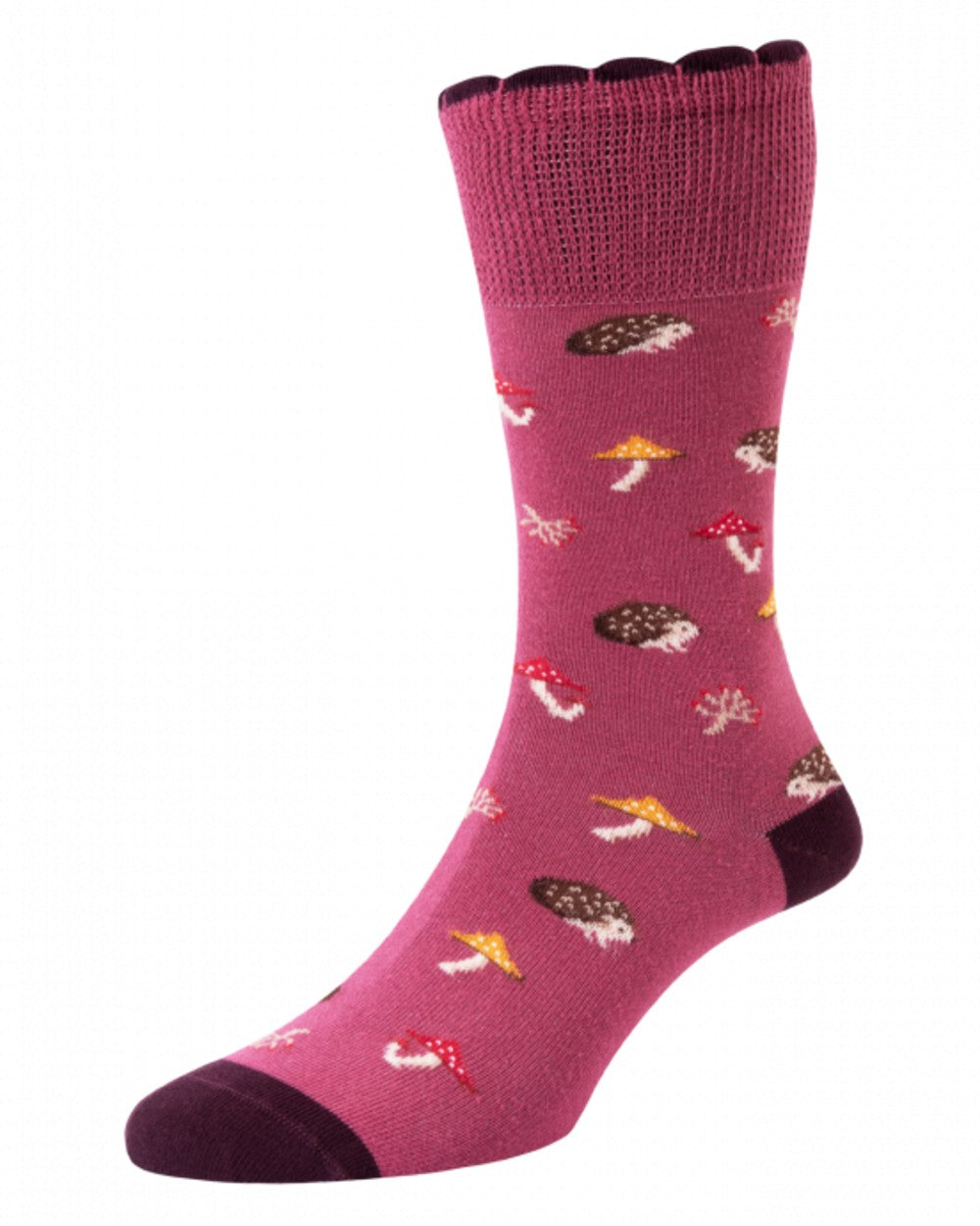 Rose coloured HJ Hall Womens Cotton Comfort Top Socks on white background 