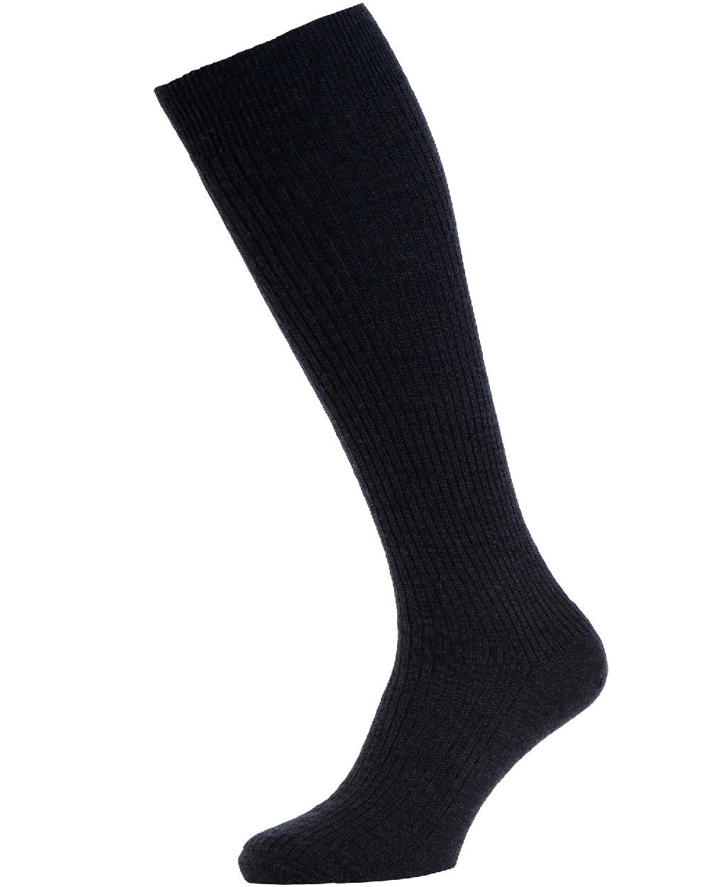 Black Coloured HJ Hall Wool Rich Immaculate Long Socks on white background 
