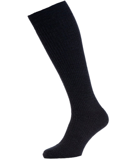 Black Coloured HJ Hall Wool Rich Immaculate Long Socks on white background 
