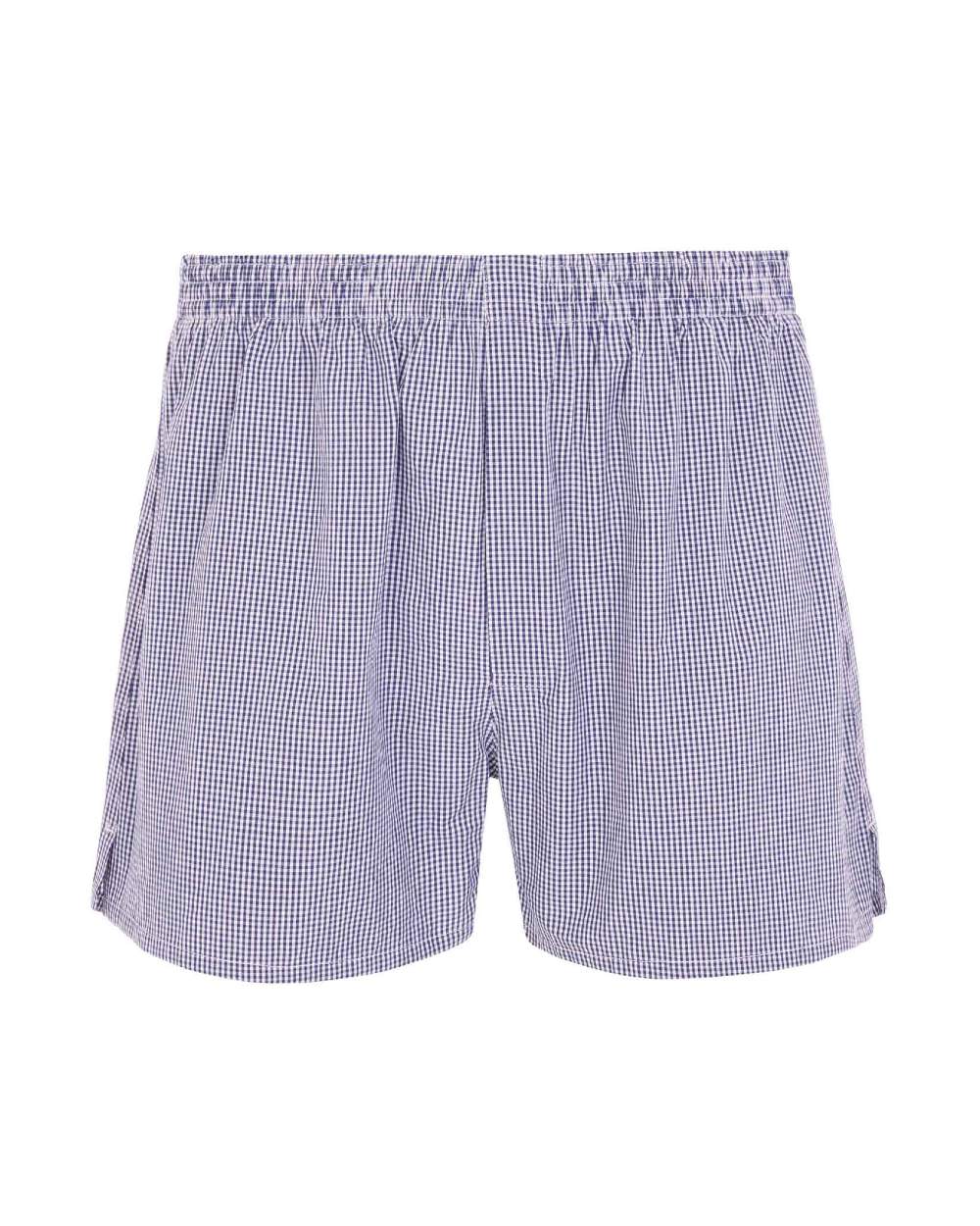 HJ Hall 2 Pack Pure Cotton Woven Boxers in Navy Check 