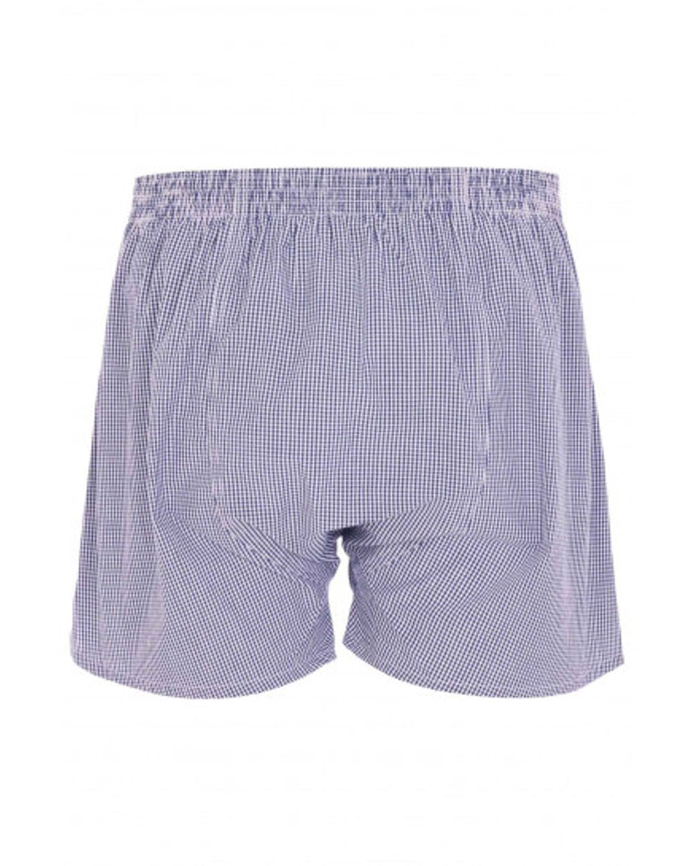 HJ Hall 2 Pack Pure Cotton Woven Boxers in Navy Check 