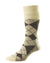 HJ Hall Argyle Wool Softop Socks In Oatmeal/Dark Brown #colour_oatmeal-dark-brown