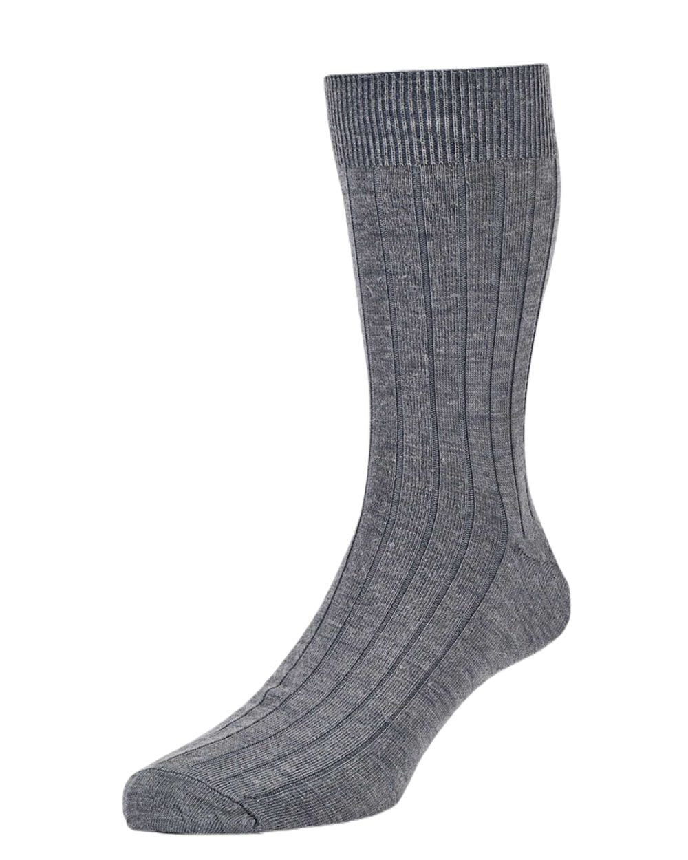 HJ Hall Broad Rib 2 Pair Pack In Mid Grey 