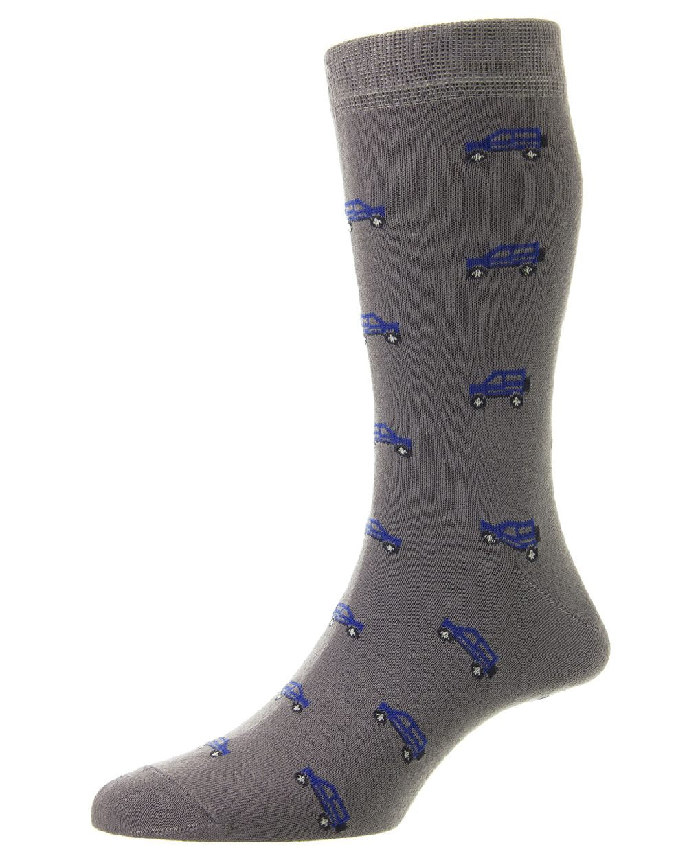 HJ Hall Farm Motif Cotton Rich Socks in SUV/Steel 