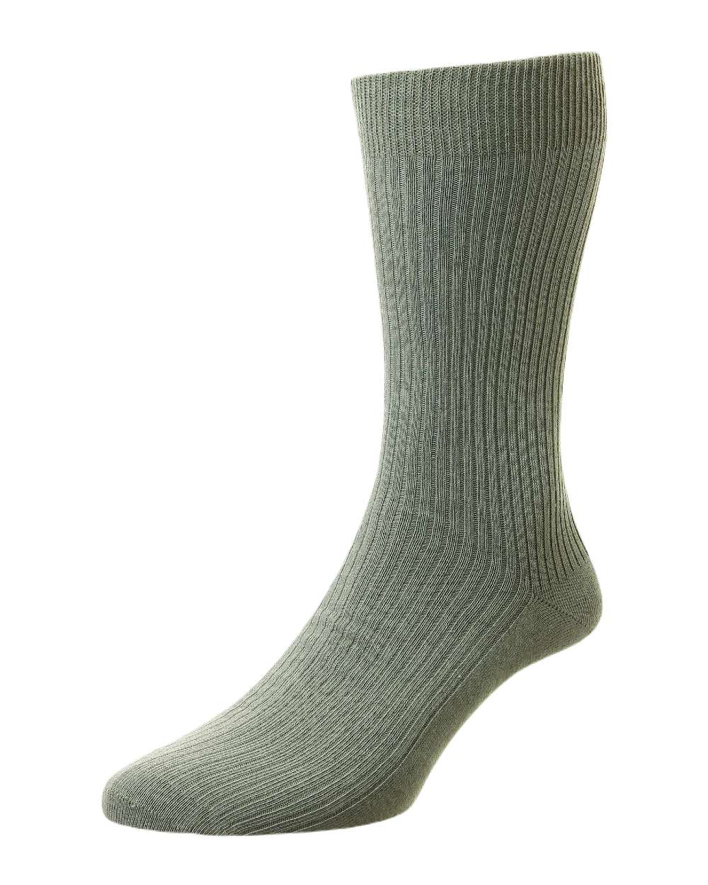 HJ Hall Pure Cotton Rib Socks In Mid Grey 