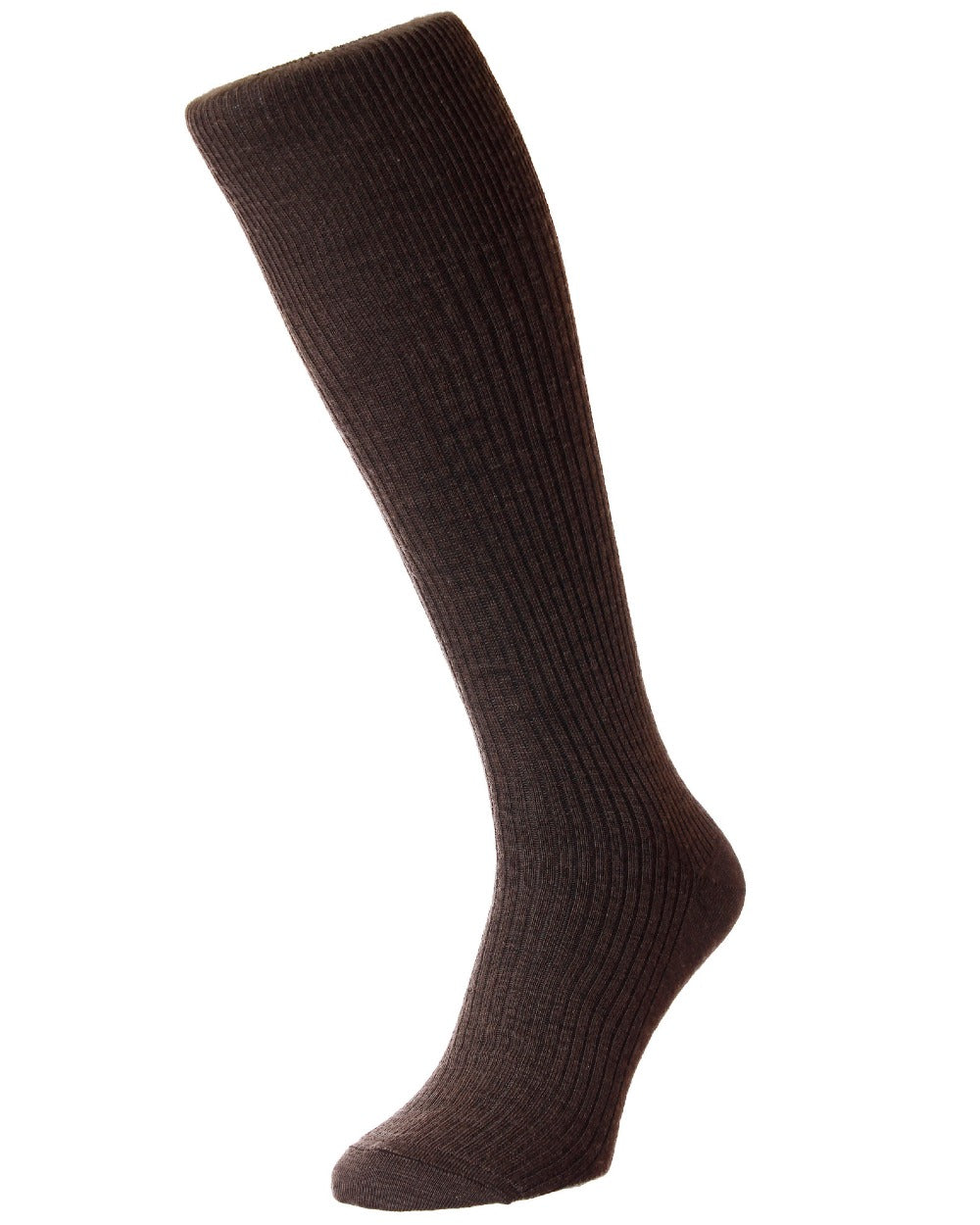 HJ Hall Wool Rich Immaculate Long Socks in Dark Brown 
