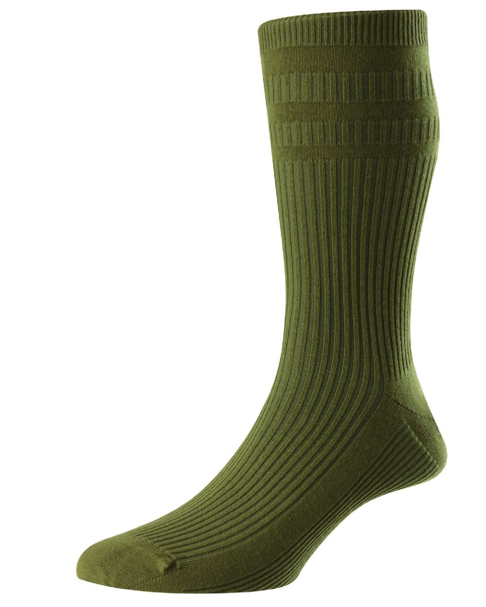 HJ Hall Original Cotton Soft Top Socks in Leaf Green 