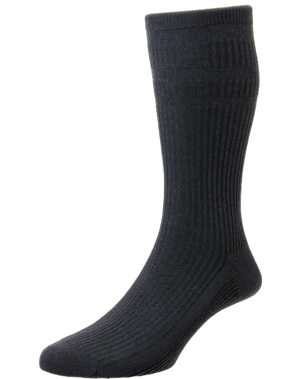 HJ Hall Original Cotton Soft Top Socks in Charcoal 