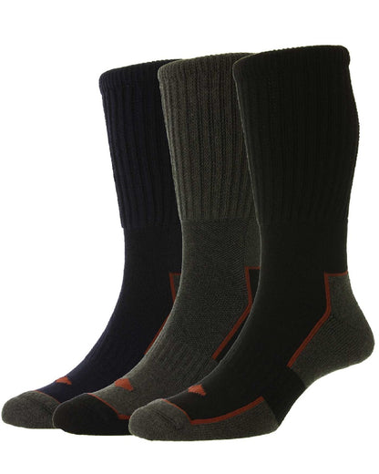 HJ Hall Long Cotton Comfort Top Work Sock | Triple Pack