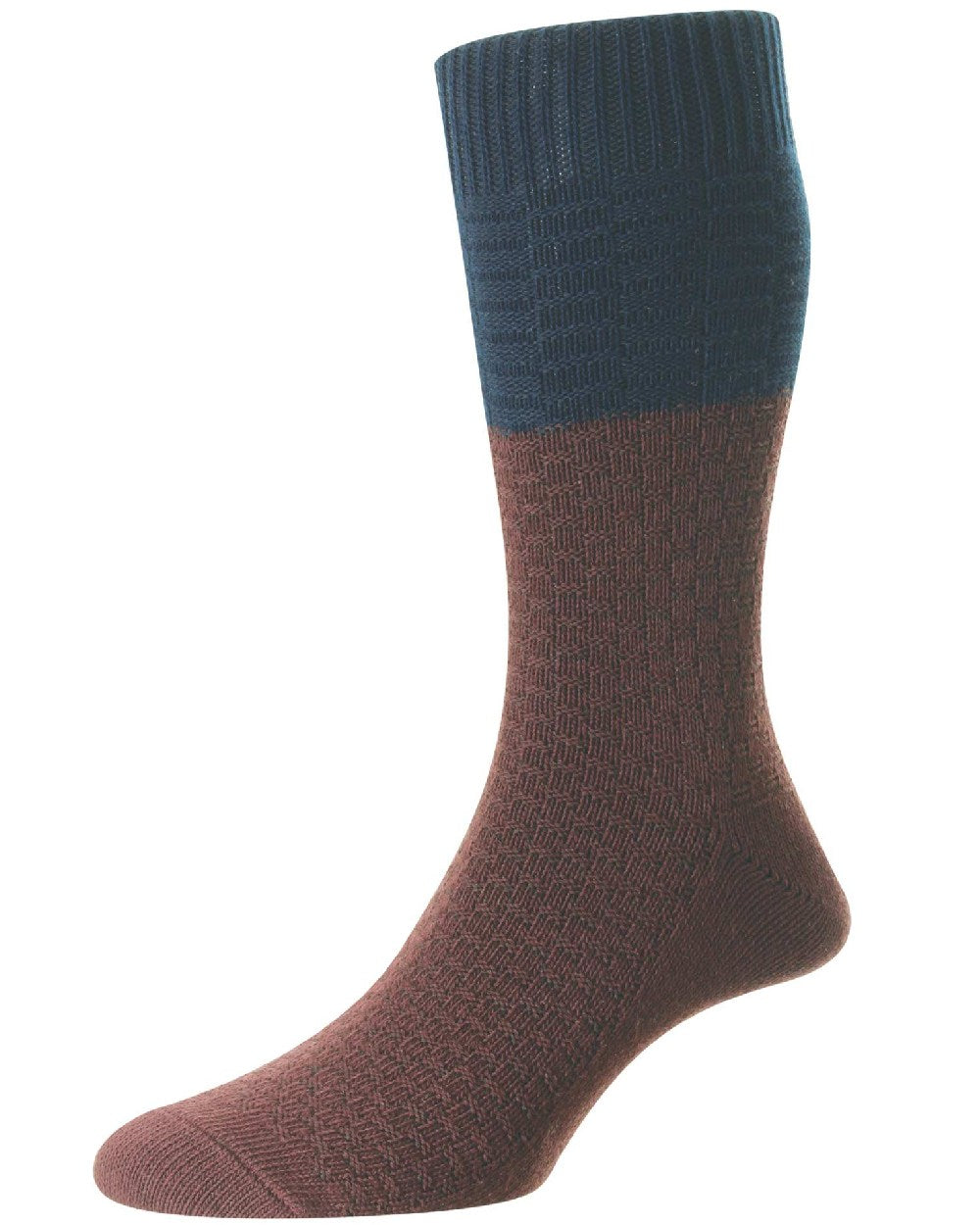 HJ Hall Cedar Chunky Cotton Socks in Burgundy 