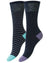 HJ Hall Daisy/Stripe Bamboo Comfort Top Socks | Twin Pack in Navy #colour_navy