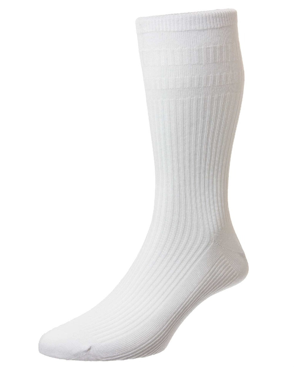 HJ Hall Original Cotton Soft Top Socks in White  