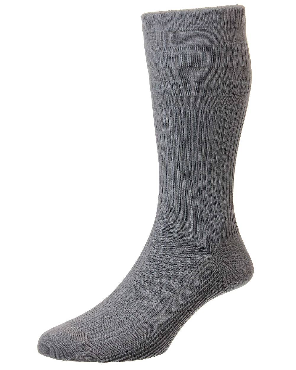 HJ Hall Cotton Extra Wide Softop Socks in Grey 