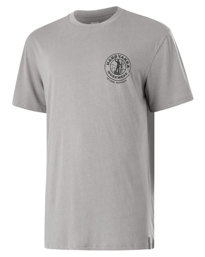 Grey coloured Hard Yakka Heritage Icon T-Shirt on white background 