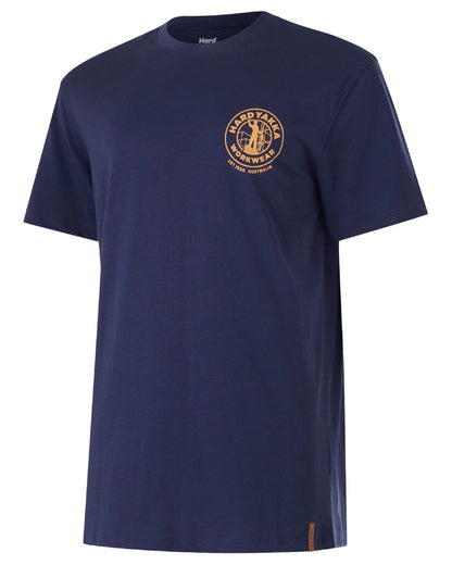 Navy coloured Hard Yakka Heritage Icon T-Shirt on white background 