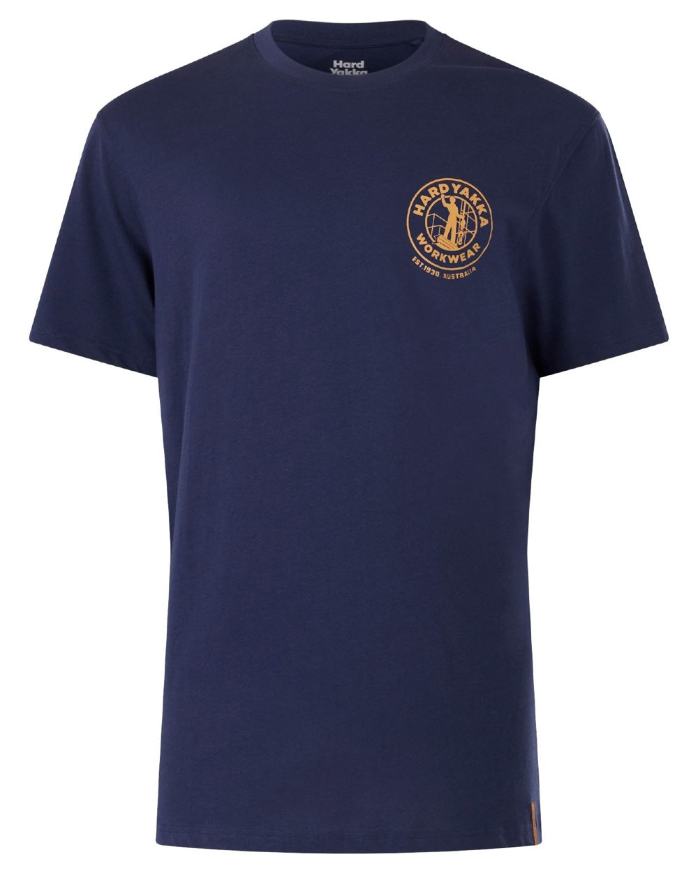 Navy coloured Hard Yakka Heritage Icon T-Shirt on white background 