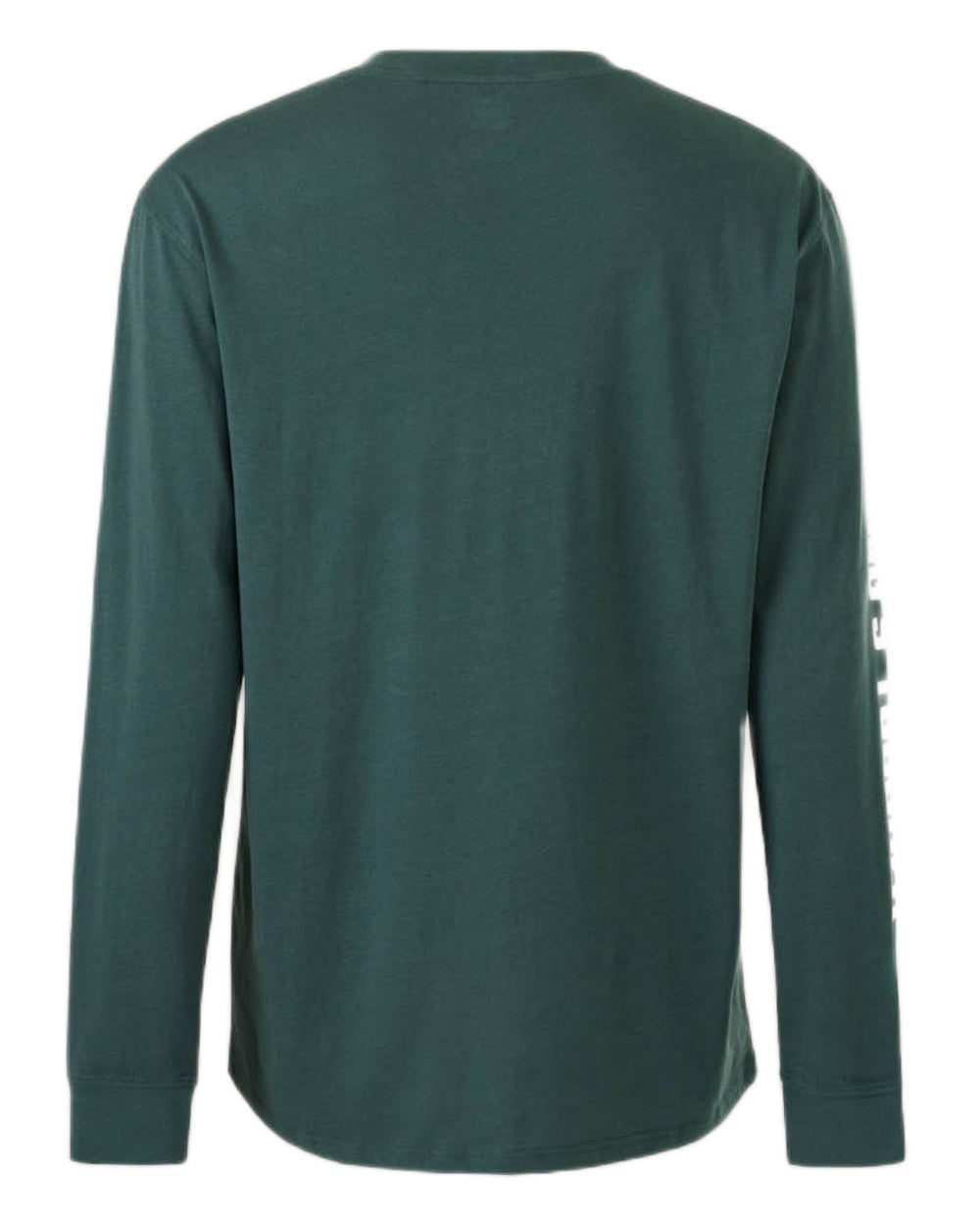 Green coloured Hard Yakka Heritage Long Sleeve T-Shirt on white background 
