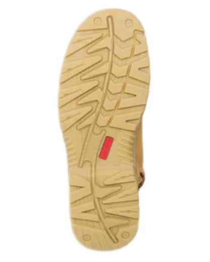 Wheat coloured Hard Yakka Legend S3 Safety Boots on white background 