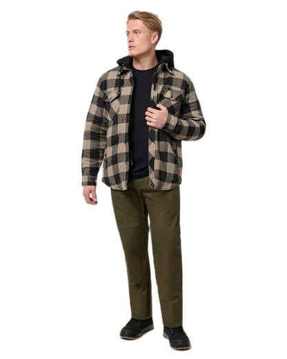 Forest coloured Hard Yakka Mens Heritage Carpenters Work Trousers on white background 