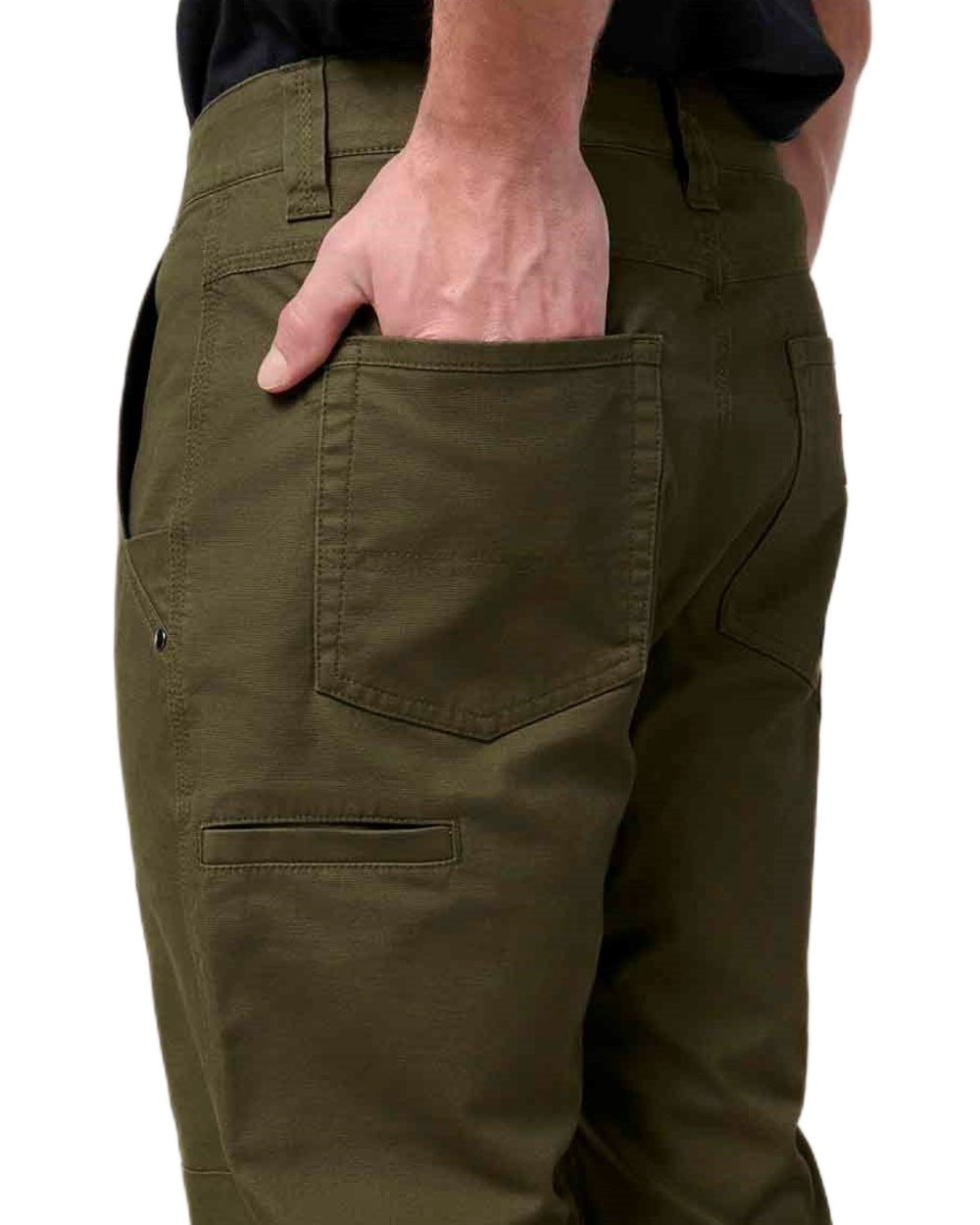 Forest coloured Hard Yakka Mens Heritage Carpenters Work Trousers on white background 