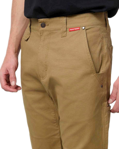 Whiskey coloured Hard Yakka Mens Heritage Carpenters Work Trousers on white background 