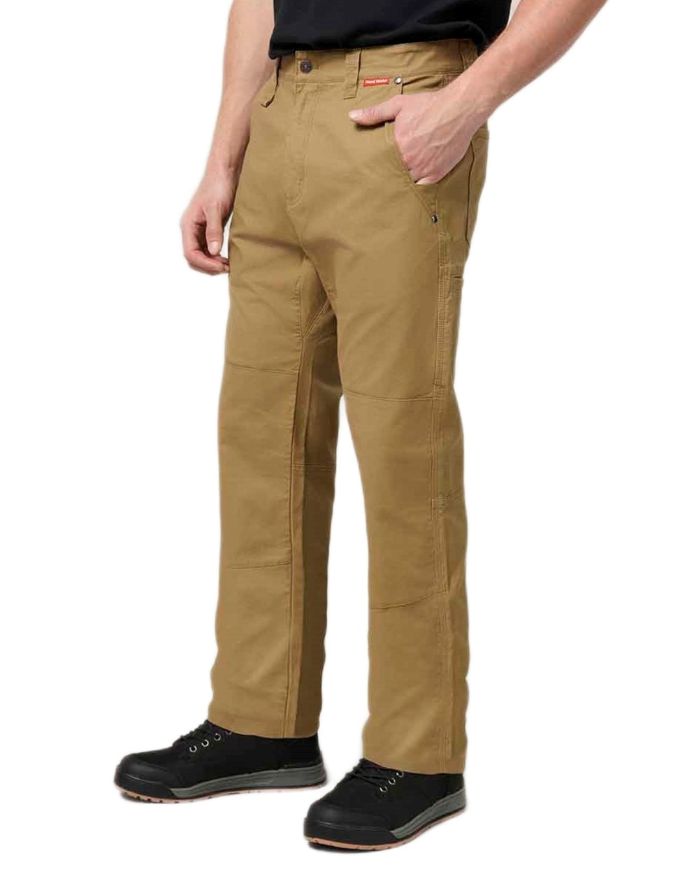 Whiskey coloured Hard Yakka Mens Heritage Carpenters Work Trousers on white background 