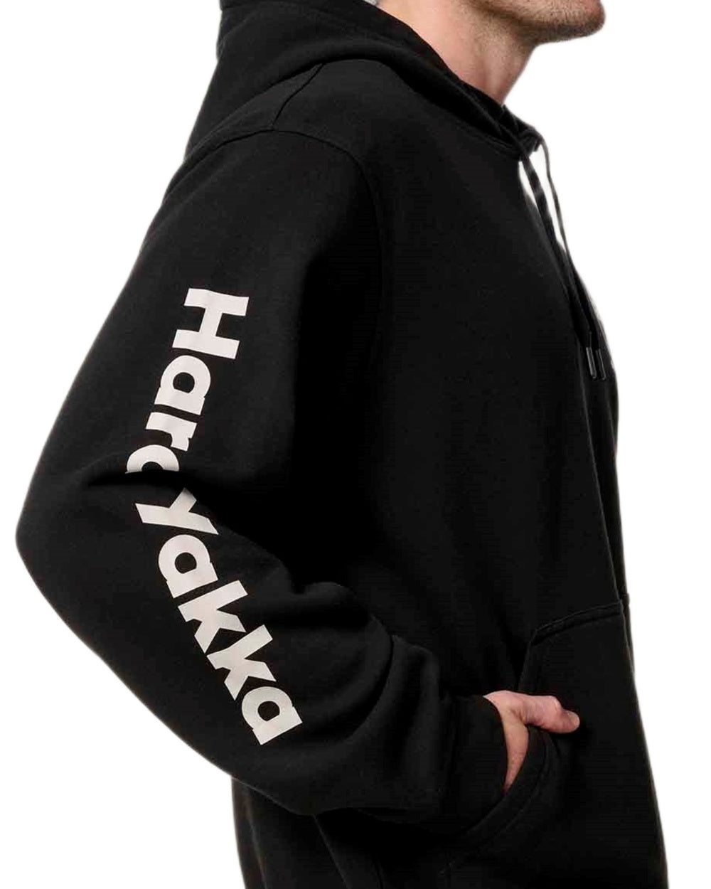 Black coloured Hard Yakka Mens Heritage Icon Hoodie on white background 