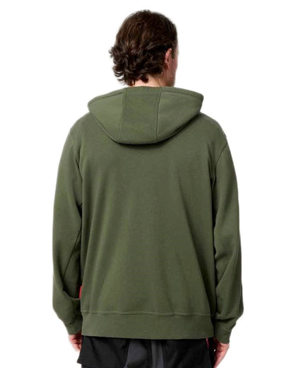 Military Green coloured Hard Yakka Mens Heritage Icon Hoodie on white background 