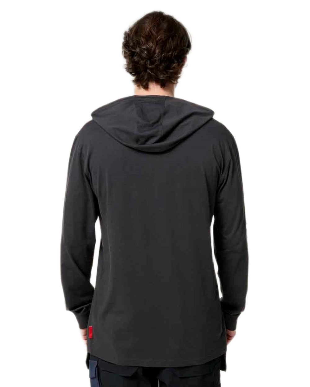 Charcoal coloured Hard Yakka Mens Heritage Icon Lightweight Hoodie on white background 