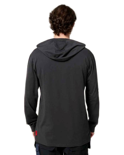 Charcoal coloured Hard Yakka Mens Heritage Icon Lightweight Hoodie on white background 